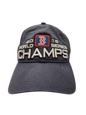 Red Sox Logo 2018 World Series Champions New Era Hat 9twenty Strap Back OSFM EUC